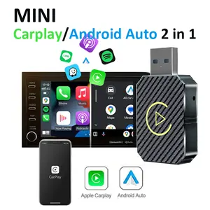 Mini Wireless Androld Auto & Carplay Wireless Adapter,2 in 1, Switch from Wired to Wireless, Dongle for Cars With AA & Carplay, Plug and Play