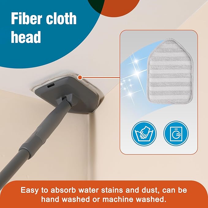 Extendable Tile & Tub Scrubber Brush with 3 Cleaning Heads – Long Handle Bathroom & Kitchen Cleaning Tool