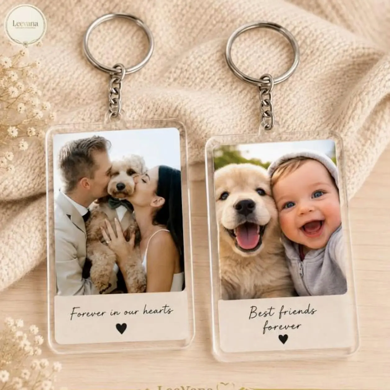 Custom Photo Keychain: Personalized Acrylic Keepsake, Any Image Text Accessory