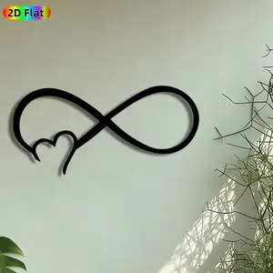 1pc Infinity Heart Metal Wall Art, Love Infinity Statue Mural, Artistic Metalwork, Intricate Craftsmanship, Perfect for Valentines Day, Anniversary Decor, Perfect for Living Room Bedroom Wedding Venue Decor, Ideal Gift for Romantic Decor Enthusiasts.