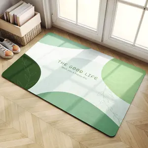 Ultra Absorbent and Quick-Drying Rounded Diatomaceous Earth Bath Mat - Non-Slip, Soft Bathroom, Kitchen, and Indoor Floor Mat with Minimalist Pattern Design | Durable Diatomaceous Earth Material (Customization Available)