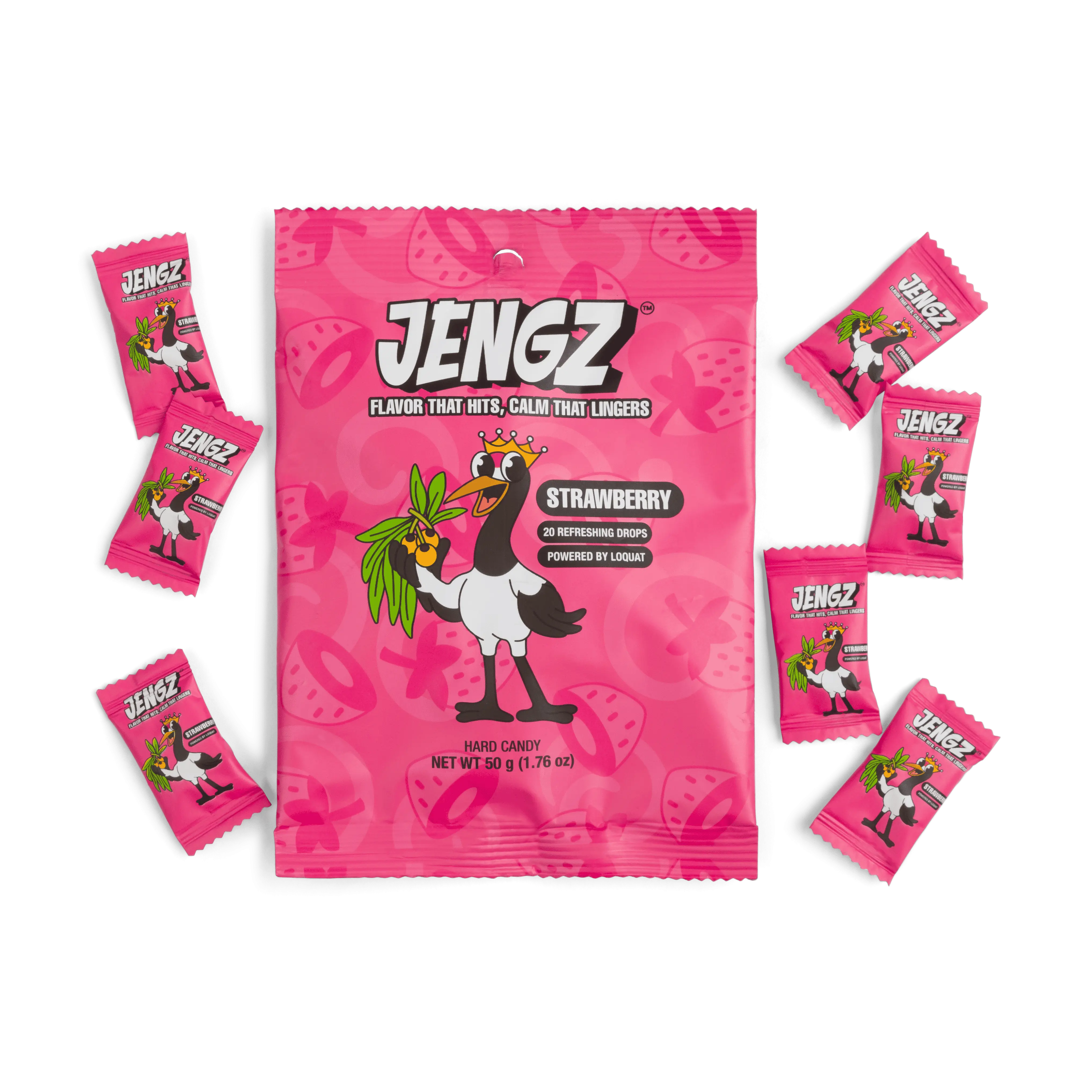 STRAWBERRY – JENGZ Refreshing Hard Candy Drops Powered by Loquat