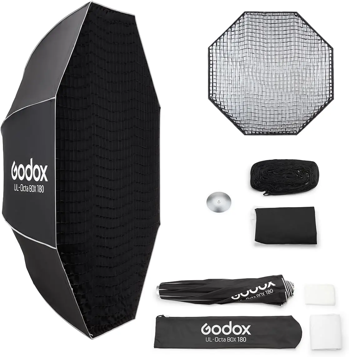 Godox Softbox UL-Octa90 35.4"/90cm Octagonal Softbox, Quick Release Umbrella Design Bowens Mount with Diffusers, Grid & Deflector Plate, for Studio & Video Lighting