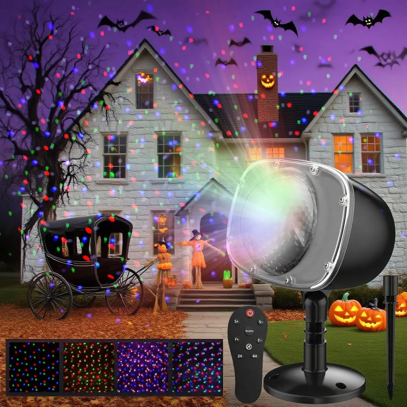 Christmas Snowfall Projector Lights, LED Light Projector,Outdoor Holiday Lights with Clear Rotating Snow Falling Lamp for Halloween Xmas Party Garden Landscape Decoration