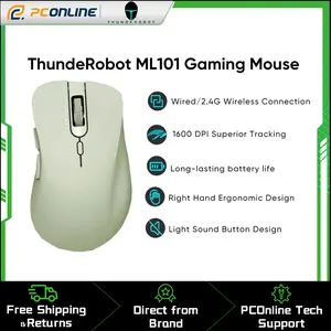 ThundeRobot ML101 2.4G Wireless Mouse with Ergonomic Design, 1600 DPI Sensor, Long-Lasting Battery, Light Sound Button, and Superior Tracking