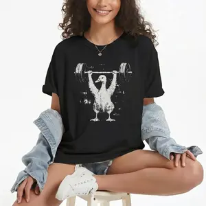 Gym Weightlifting Graphic Black Cotton T-Shirt Shirt Classic