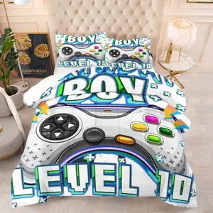 Trendy Gaming Boy Bedding Set, Soft and Comfortable, Improves Sleep Quality, Includes 1 Blanket and Pillowcases, Kids and Adults Bedroom Decor