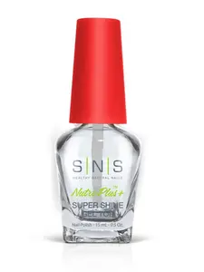 SNS NutriPlus+ Super Shine Gel Top Coat - Nail Care Strengthener, Nail Art Polish, Flawless Glossy, Fast-Drying, Long-Lasting for Dip Powder Manicures, 0.5 Fl Oz Single Item