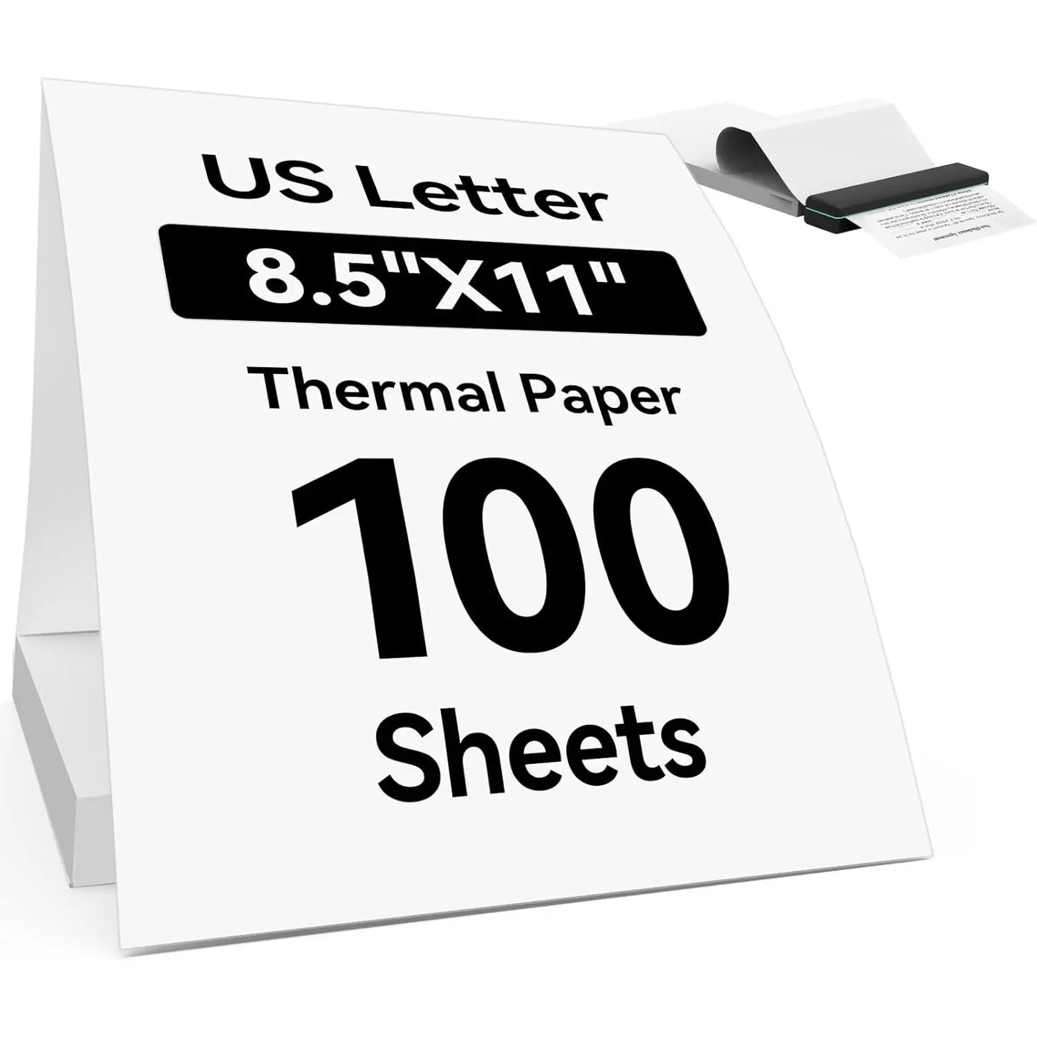 Thermal Printer Paper 8.5x11 Inch, 100 Sheets  Letter Size Continuous Folded Paper, Compatible with M08F/A40, M832, MT810 and Other Portable Thermal Printers, -Proof Packaging (100 Sheets)