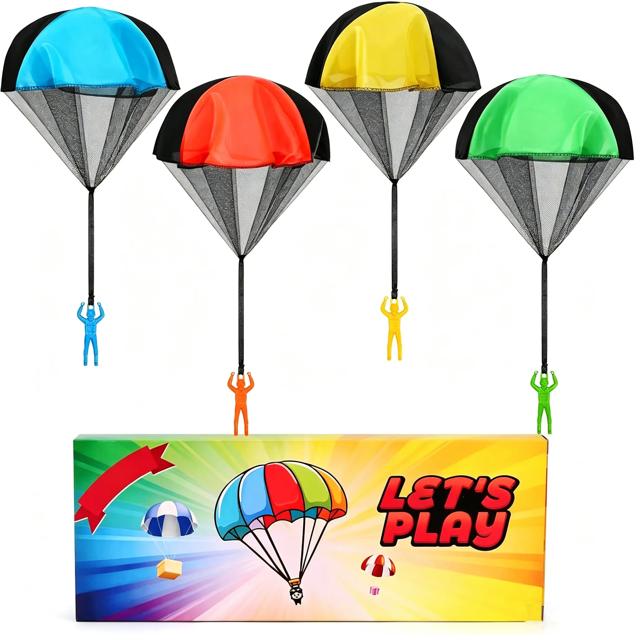 Parachute Toy for Kids, Outdoor Toys Flying Parachute Men, Inside & Outside Toys for or 3 4 5 6 7 8 9 10 11 12 Year Old, Christmas Stocking Stuffers for Kids Grandkids Ideal 2025 Unique Party Favors