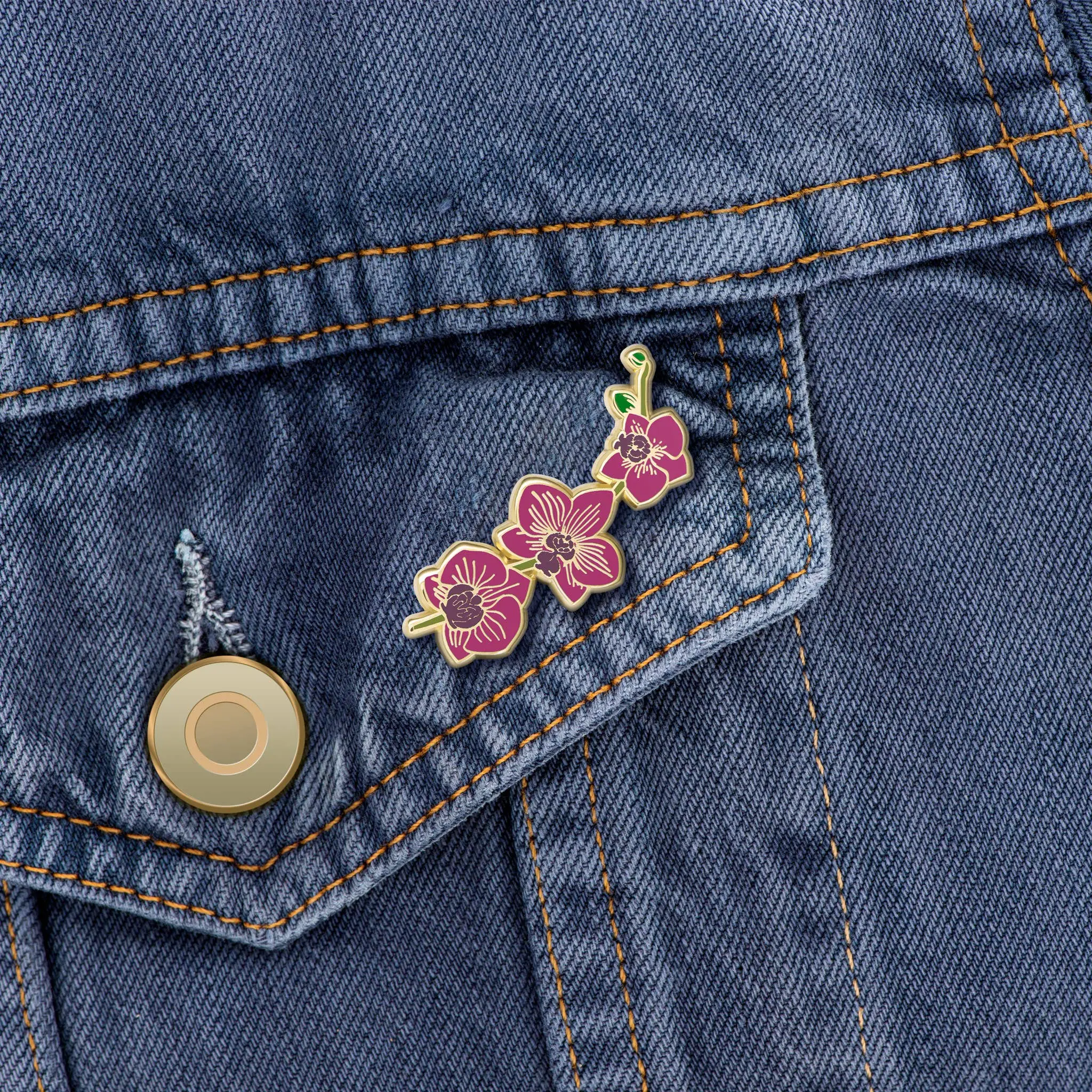 Orchid (Pink) Flower Enamel Pin