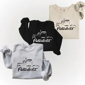Peterbilt Semi Truck Graphic Sweatshirt for Men, Retro Diesel Trucker Crewneck, Classic Big Rig Gift Unisex Fit, Highway Driver Outfit