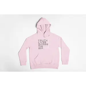 “Outside the Box” Glitch Hoodie – Truth Can’t Be Contained Menswear Unisex