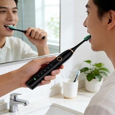 Sonic Electric Toothbrush for Adults, 5 Modes Rechargeable Electric Toothbrush with 30-Day Battery Life, IPX8 Waterproof Sonic Toothbrush with Smart Timer for Deep Cleaning & Gum Care brush o be type ca bikinitrimmer women 2 in 1 shaver wet dry