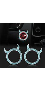 WINKA 2pcs Bling Car Engine Start Button Cover Diamond Crystal Push Start Stop Button Ring Sparkly Bling Ignition Button Cover Rhinestone Keyless Ignition Ring Universal Car Accessories (Red)