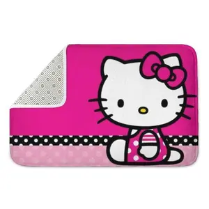 Sanrio Hello Kitty Flannel Rug Pink with Bow Design for Kids' Room Decor Soft Cozy Flannel Material Hello Kitty Theme Ideal for Kids' Room Decor