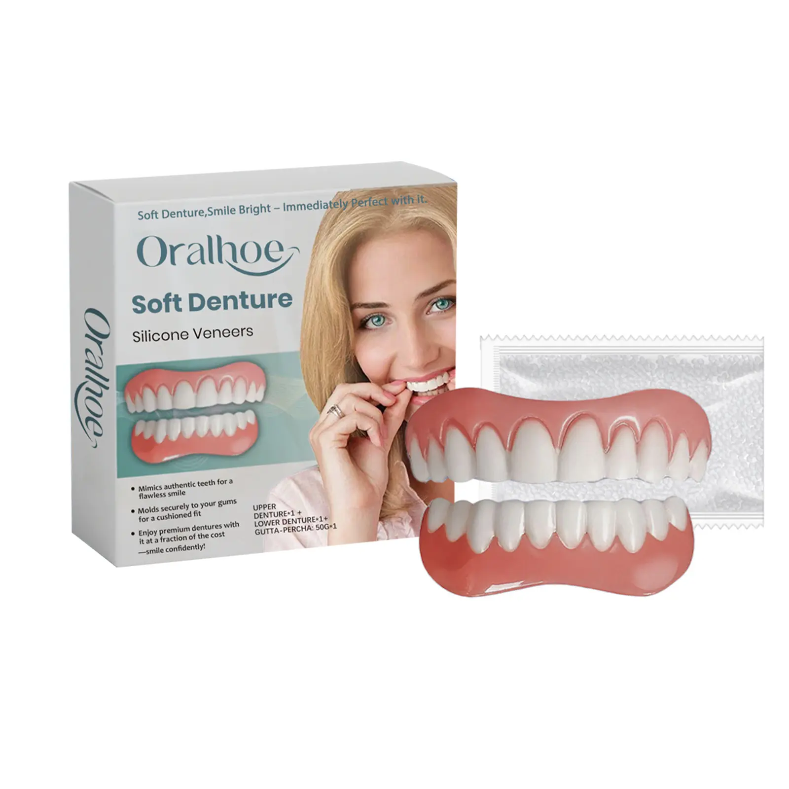 Oralhoe Retouching Teeth Interdental Denture Set, Aesthetic Dental Retouching Teeth Interdental Set