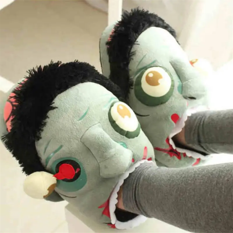 Unisex Zombie Slippers Home Plush Slippers for Halloween Scary Party Fluffy Costume Flipflop Slide umbrella  hat Women's Snow Garden Boots Collapsible Vampire Umbrella  Decor Walking Shoes Girl Footwear Tsinelas Dance Comfort Green rain  pants Lightweight