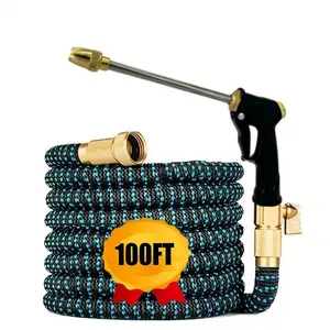 Scalable Garden Hose With Spray Gun - Triple Expansion, Durable Rubber Material, Suitable For Cleaning And Maintaining Lawns, Ideal For Watering And Gardening, Collapsible Garden Hose, Adjustable Nozzle, Retractable Garden Hose, Expandable Garden Hose