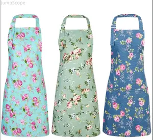 Floral Kitchen Apron for Women, Cute Adjustable Cooking Apron, Stylish Baking Apron Ideal for Birthday Gifts & Home Use