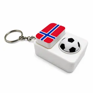 Norway Flag Soccer Clicker Fidget Keychain, Stress Relief Toy for Football Fans