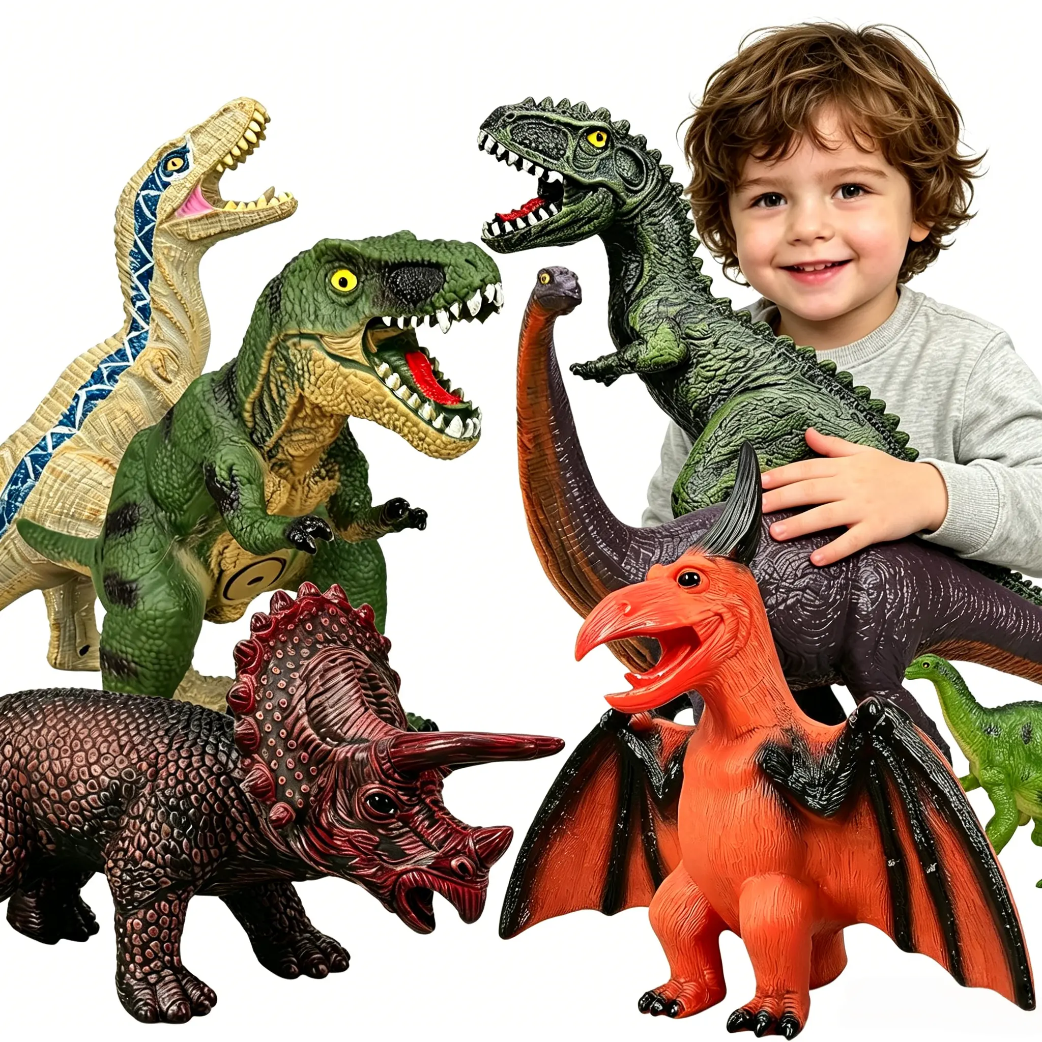 6-piece Jumbo Dinosaur set of large soft toys, very suitable for dinosaur lovers-dinosaur party gifts, birthday gifts