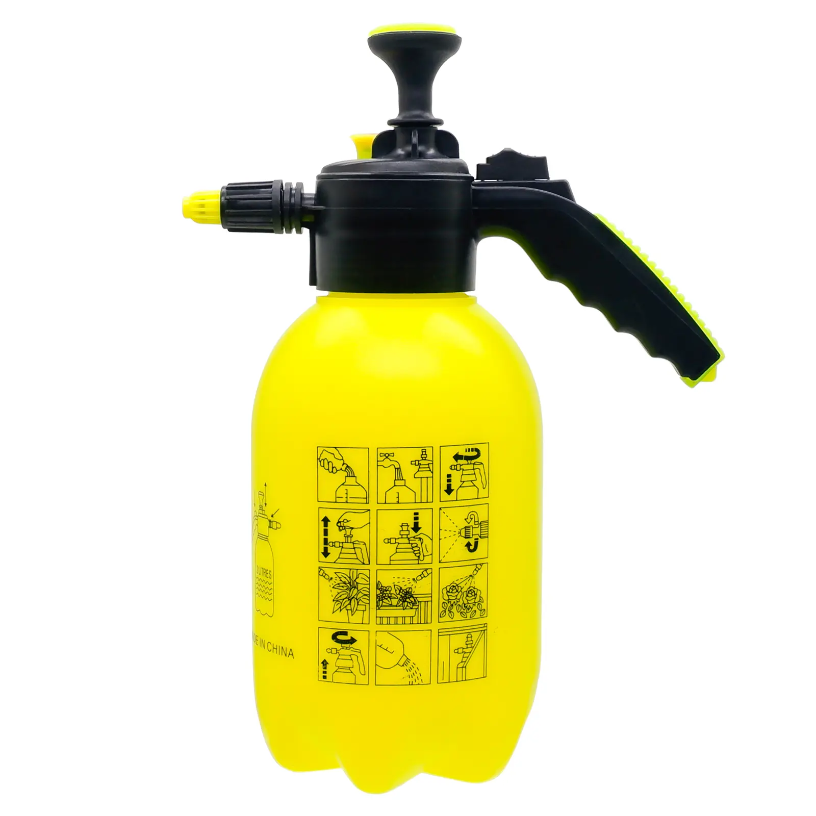 68oz Garden Pump Sprayer, 2L Hand Pressure Sprayer Bottle with Safety Valve, 0.5 Gal Lawn Adjustable Sprayer for Plant Mister Spraying Weeds Home Cleaning Watering
