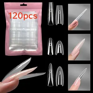 120pcs Nail Extension Mold Set, Nail Extension Kit, Transparent Full Coverage Gel Nail Art Tools, DIY Manicure Salon Supplies, Durable Professional Grade