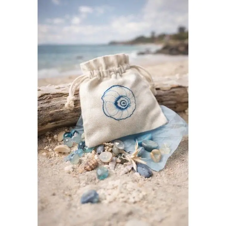 Mermaid Trinket Pouch Beach Shell & Ocean Curio Gift Set  Seashells, Shark Teeth Coastal Keepsakes