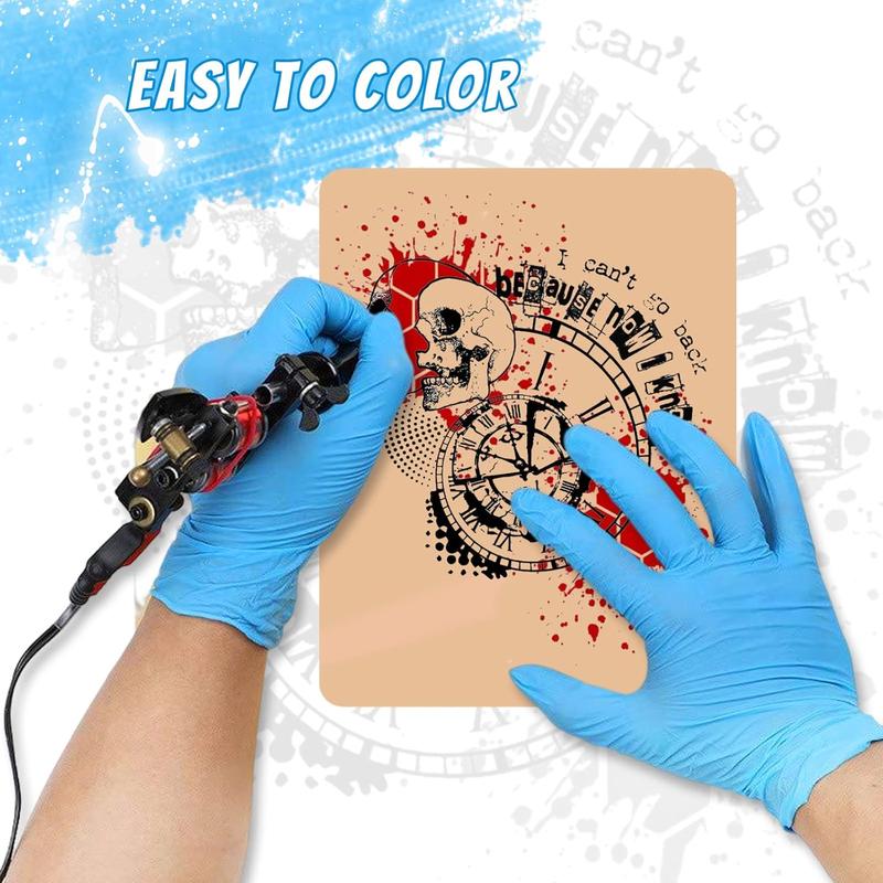 10Pcs Tattoo Practice Skin with 50Pcs Transfer Paper, Tattoo Fake Skin and Tattoo Stencil Paper Kit Including Double Sided Skin and Tattoo Tracing Paper for Tattoo Practice Tattoo Kit Supplies - Home Improvement.