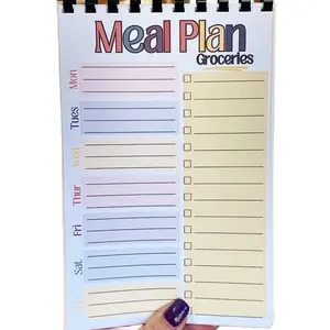 Meal plan notepad. Meal planner. Weekly meal plan notepad