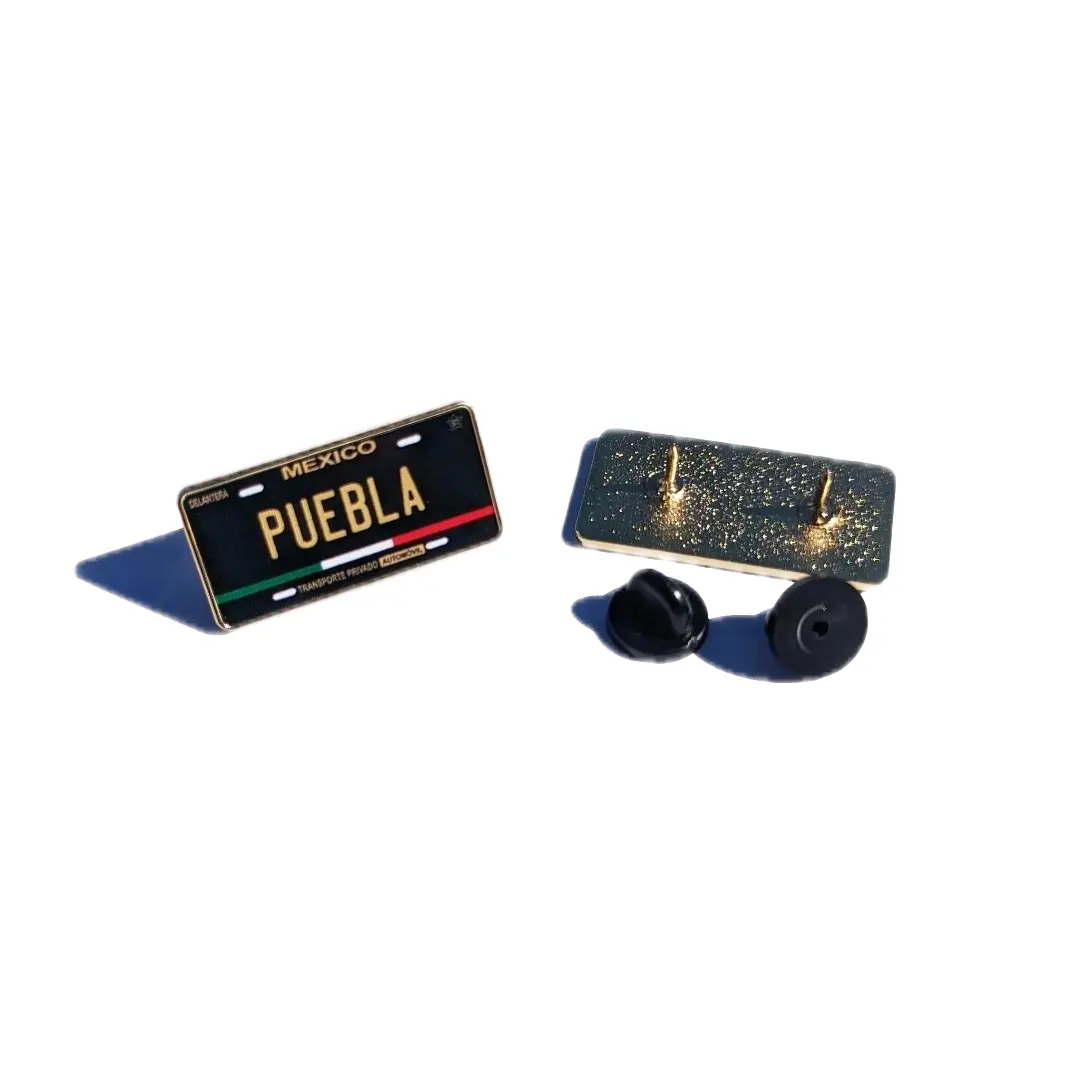 Pin Puebla Car Plate Pin For Caps Clothing Enamel Badge Pin PUE Mexico Pin mexican pin