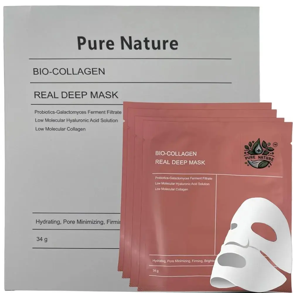 Pure Nature Bio-Collagen Real Deep Mask – Advanced Hydrating & Skin Revitalizing Sheet Mask (4 PCS)