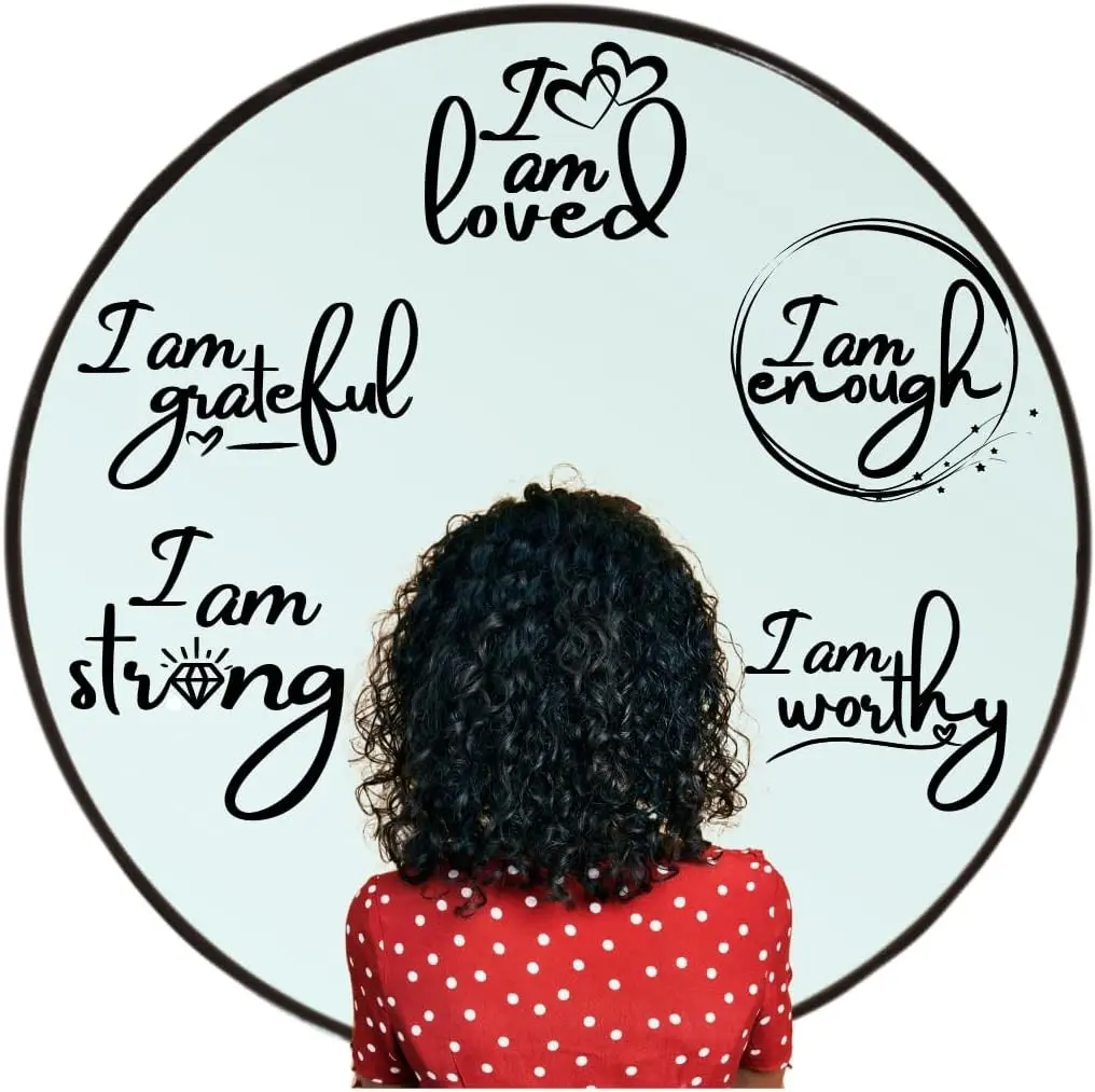 Positive Affirmation Sticker Static Cling for Mirror Window Elegant Classy Chic Inspiring Reusable 5 Pack 6" per Cling