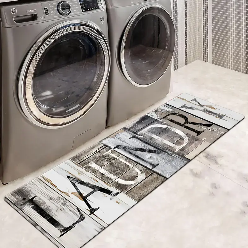 [SALE 50%] Wood Grain Background Laundry Room Rug, Home Decorative Rug, Soft Comfortable Long Strip Carpet, Non-Slip Mat for Kitchen Living Room Bedroom Sink Decor Soft Area Rug, Indoor Area Rugs, Kitchen Rug