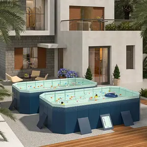 2.6 m PVC Inflatable Folding Swimming Pool - Durable Outdoor Pool for Garden Yards - Easy Installation & Storage - High-Quality Material - Fast Water Release