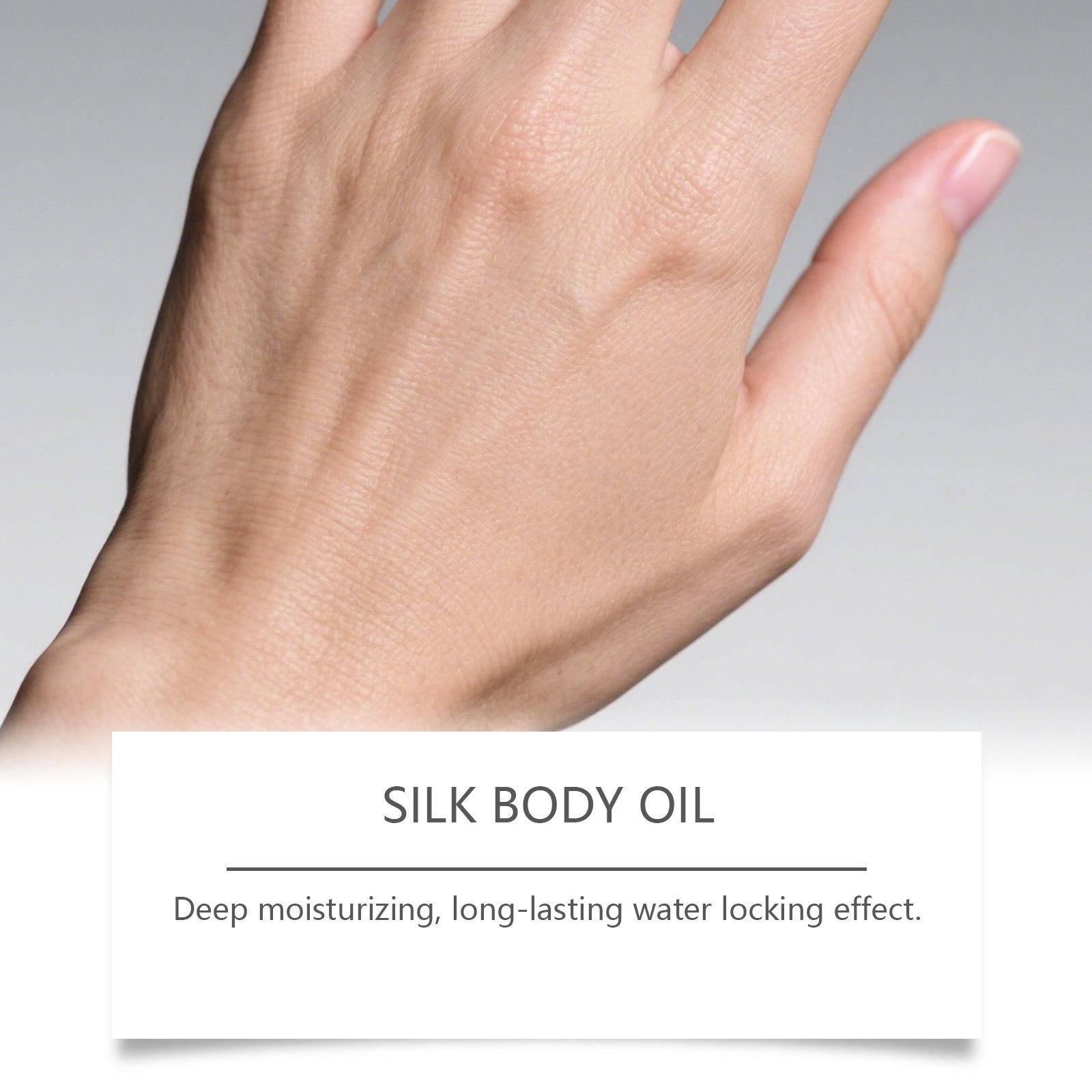 Silky Body Oil, Silky Smooth Skin Texture, Lightweight & Non-Greasy, Fast Absorbing, Hydrating & Nourishing, Leaves Skin Soft, Radiant & Supple, Daily Moisturizing Body Essence