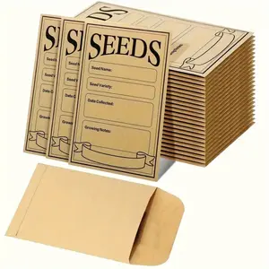 Reusable Seed Storage Envelopes Made of Kraft Paper, Small Seed Envelopes for Flower and Vegetable Seeds, 50/100 Count