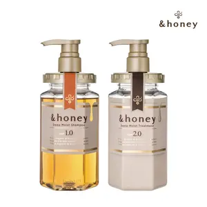 &honey Deep Moist Duo - Shampoo 1.0 + Treatment 2.0+ Free random keychain, Honey-Infused Hydration Set for Dry Hair *Limited time*