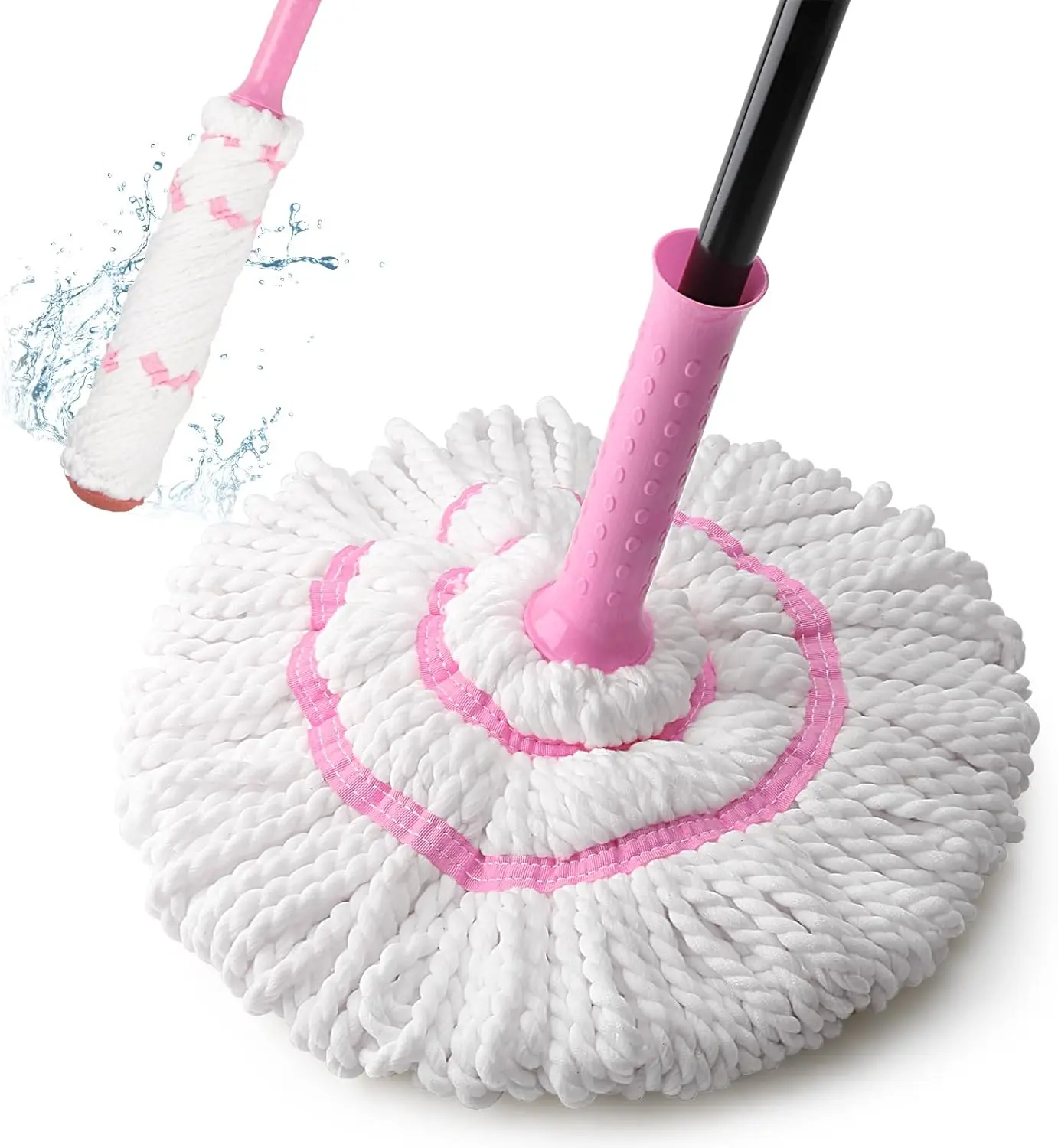 Microfiber Twist Mop with Wringer – KeFanta Self-Wringing Floor Mop, 57" Long Handle for Hardwood, Tile & Household Cleaning