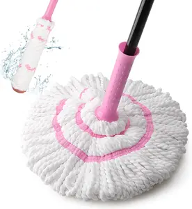 Microfiber Twist Mop with Wringer – KeFanta Self-Wringing Floor Mop, 57" Long Handle for Hardwood, Tile & Household Cleaning