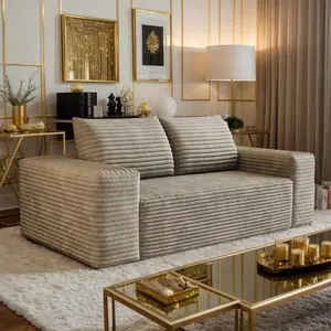 Eyisean 78.8" & 71" & 63" Compression Sofa with Corduroy Fabric, Comfy Loveseat Sofa with Deep Seat, No Assembly Required, Boneless Couches with Wide Armrest for Living Room