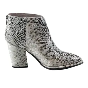 Diba True Womens Pay Phone Pointed Toe Zippered Casual Boots Ankle High Heel 3" & Up - Silver