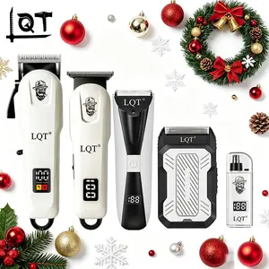 LQT 5-in-1 Professional Hair Clipper Set for Men Cordless Barber Kit with LED Display Beard Trimmer Shaver Nose Trimmer Complete Grooming Tools for Home Barbershop Christmas Limited Edition sufficient battery life