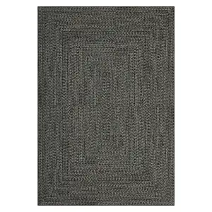 Solid Grey-Brown Low Pile Runner Rug, 2x6 ft Modern Machine-Washable Polyester Weave - Stain Resistant, Non-Slippery, Stayput for High Traffic Hallway, Entryway, Low Pile Rug, Stain Resistant Rug