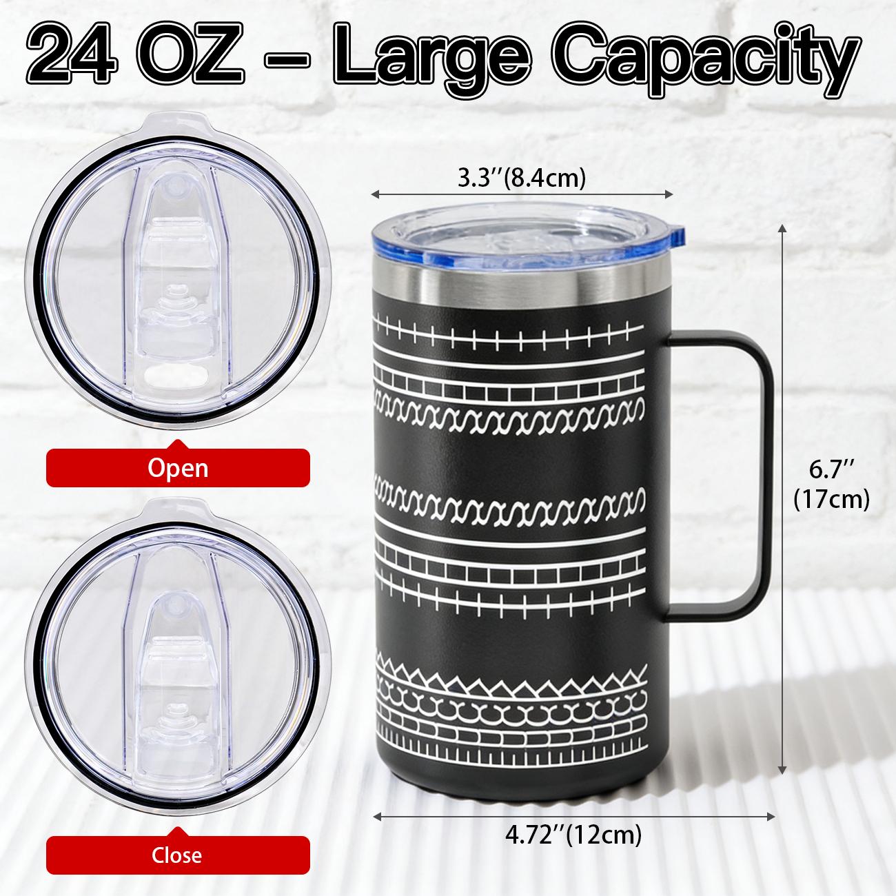 24 Oz Stainless Steel Hidden Message Funny Tumbler Cup with Handle Birthday Gifts for Women Men, Keep Cold, Hot & Ice, Flasks funny Tumbler Drinkware Tea Iced  , Sarcastic Design Coffee Cug for Coworkers & Work