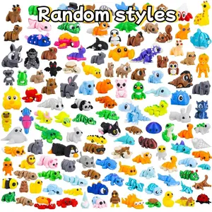 Secret Animal Dolls Set, Randomly Selected Unique 3D Printed Animals, Multi-Color Flexible Jointed Toys, Portable Size, Party Gifts, Classroom Rewards