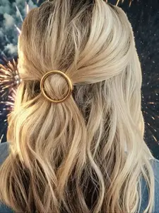 Elegant Round Metal Hair Clip, Seamless Clip, Simple Fashion Design, Suitable for Students Daily Use, Commuting Wear, Campus Style Matching, Updo, Hijab Hair Clip