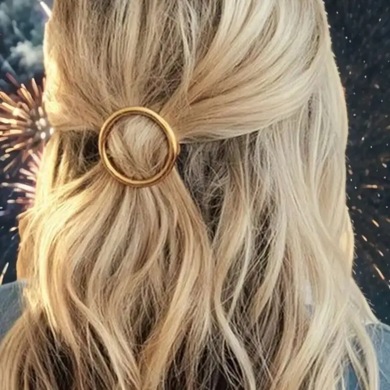Elegant Round Metal Hair Clip, Seamless Clip, Simple Fashion Design, Suitable for Students Daily Use, Commuting Wear, Campus Style Matching, Updo, Half Up Half Down Hair Clip, Hijab Hair Clip, Hair Bun Accessories, Hair Clips Metal