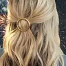 Elegant Round Metal Hair Clip, Seamless Clip, Simple Fashion Design, Suitable for Students Daily Use, Commuting Wear, Campus Style Matching, Updo, Half Up Half Down Hair Clip, Hijab Hair Clip, Hair Bun Accessories, Hair Clips Metal